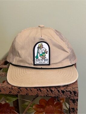 Katin USA K-Man Custom Surf Trunks Trucker Hat Tan Beige Mesh Rope Snapback Cap
